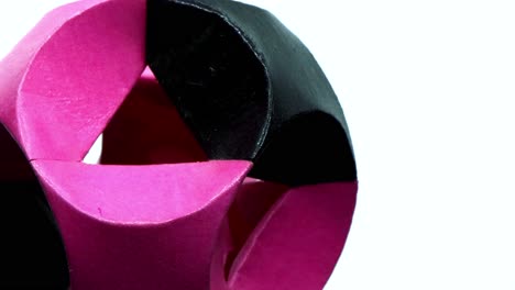 6-unit-modular-origami-"jump-ball",-rotating,-close-up-shot