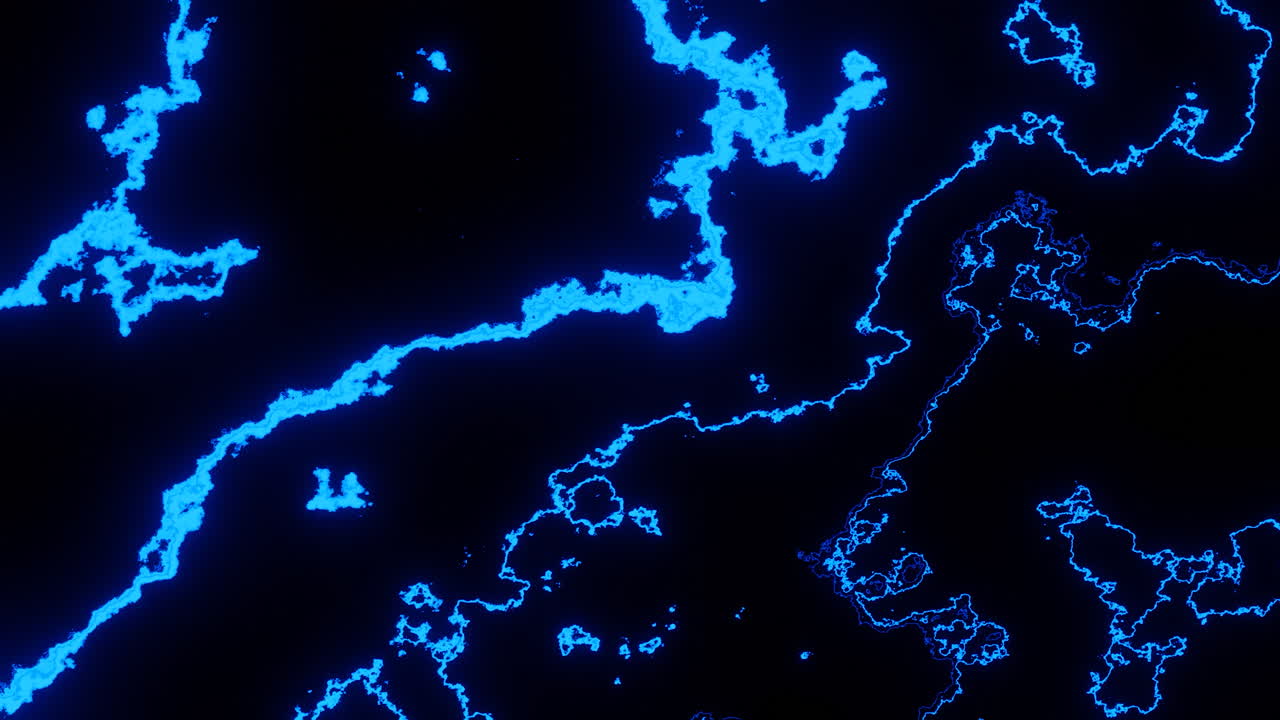 Abstract Glowing Blue Lines on Black Background