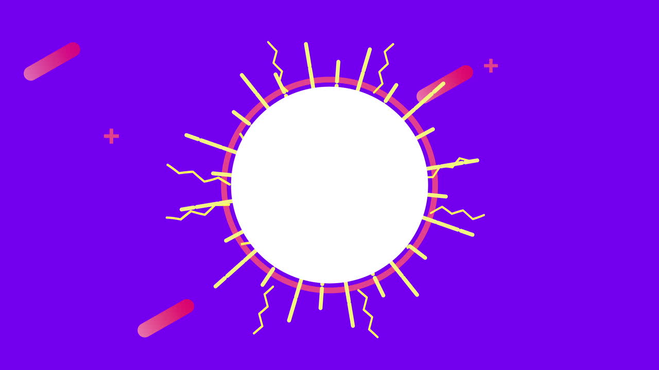 컬러와 기하학적 그림, 원형 프레임으로 애니메이션