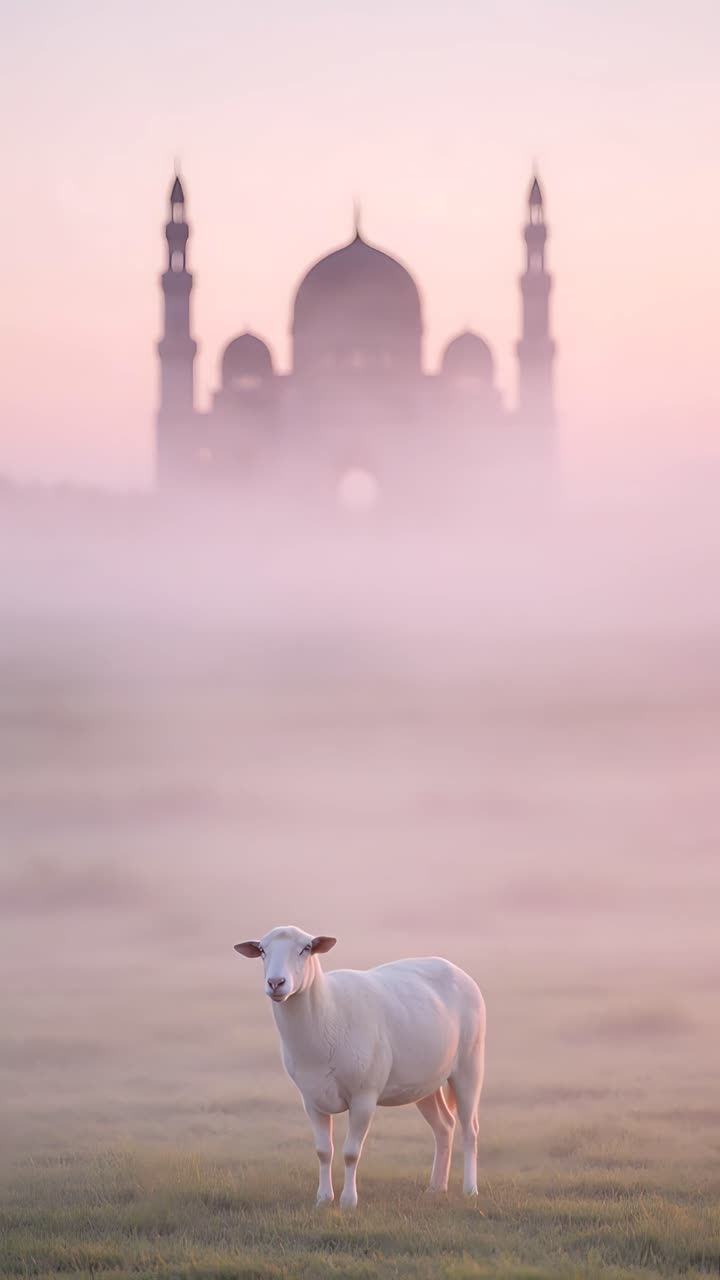 Mesquita Eid al-Adha Fundo Islâmico 4K.