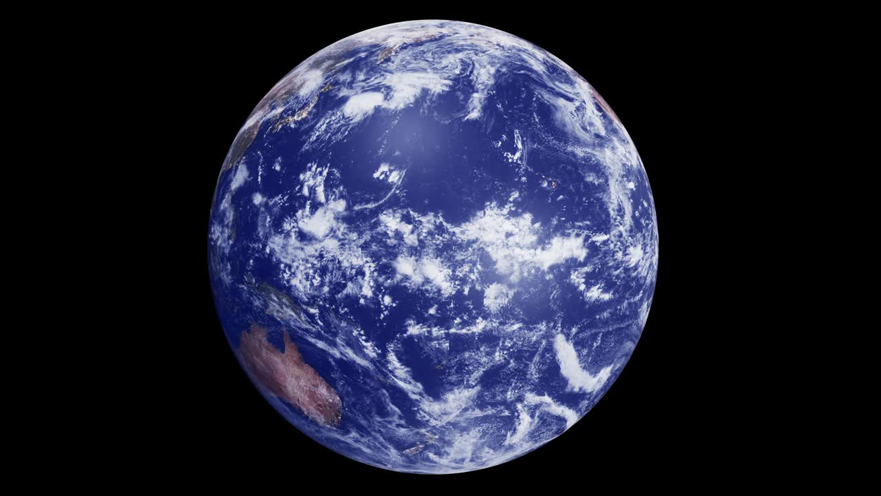 foto realista de la tierra en 3d girando lentamente sobre un fondo negro. animación de la rotación del planeta tierra. elementos de este medio proporcionados por la nasa.