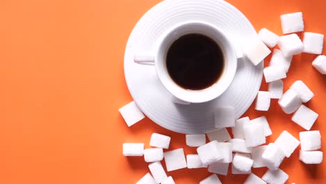 coffee with sugar cubes