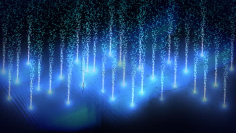 animation of glowing blue light trails on black background