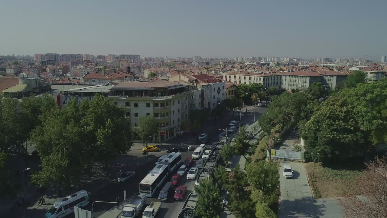 vista aérea de la ciudad de konya, turquía
