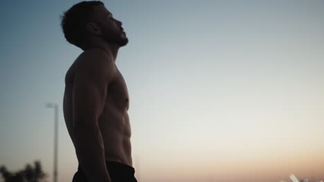 athlete street work out sunset