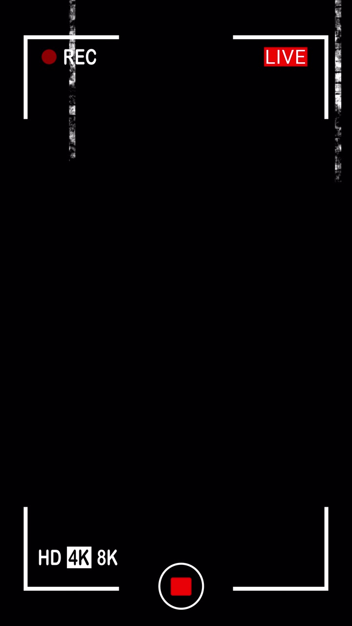 Digital Glitch Effect on Vertical Camera Recording Screen