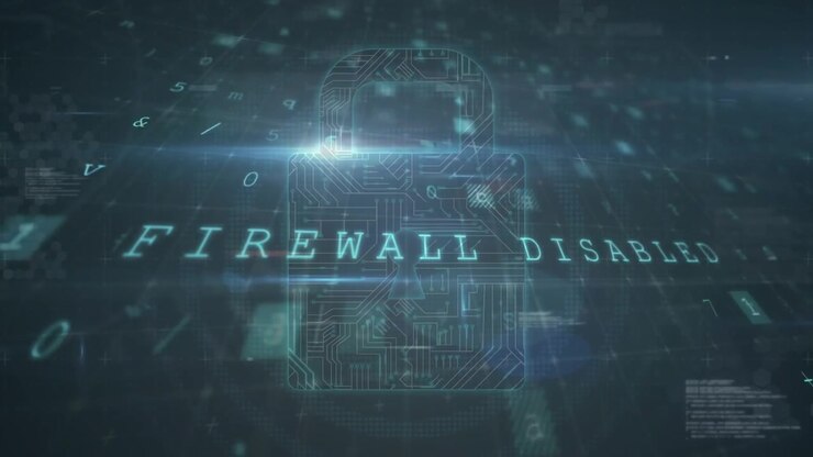 Animation of scanning, malware and warning over numbers and digital padlock