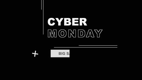cyber monday and big sale with lines on black modern gradient