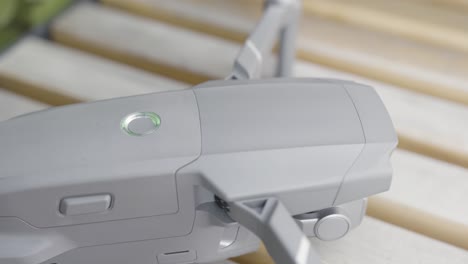 close-up of a gray drone