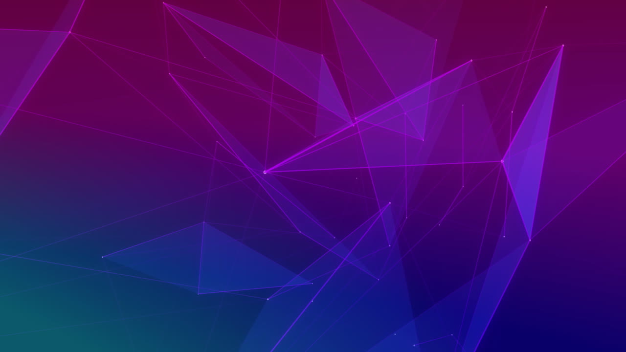 animación de múltiples redes de conexiones sobre un fondo azul a rosa con gradiente