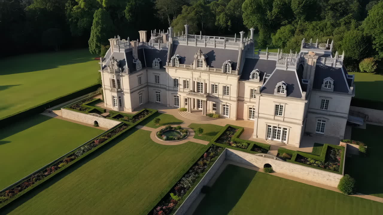 Grand Luxury Mansion with Manicured Gardens and Fountain