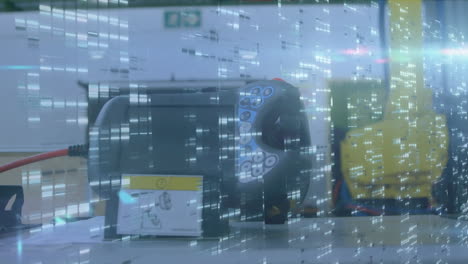 animación del procesamiento de datos sobre el control del robot