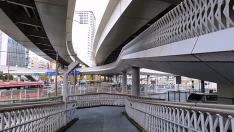 layers of transportation, walking paths, bridges, highways