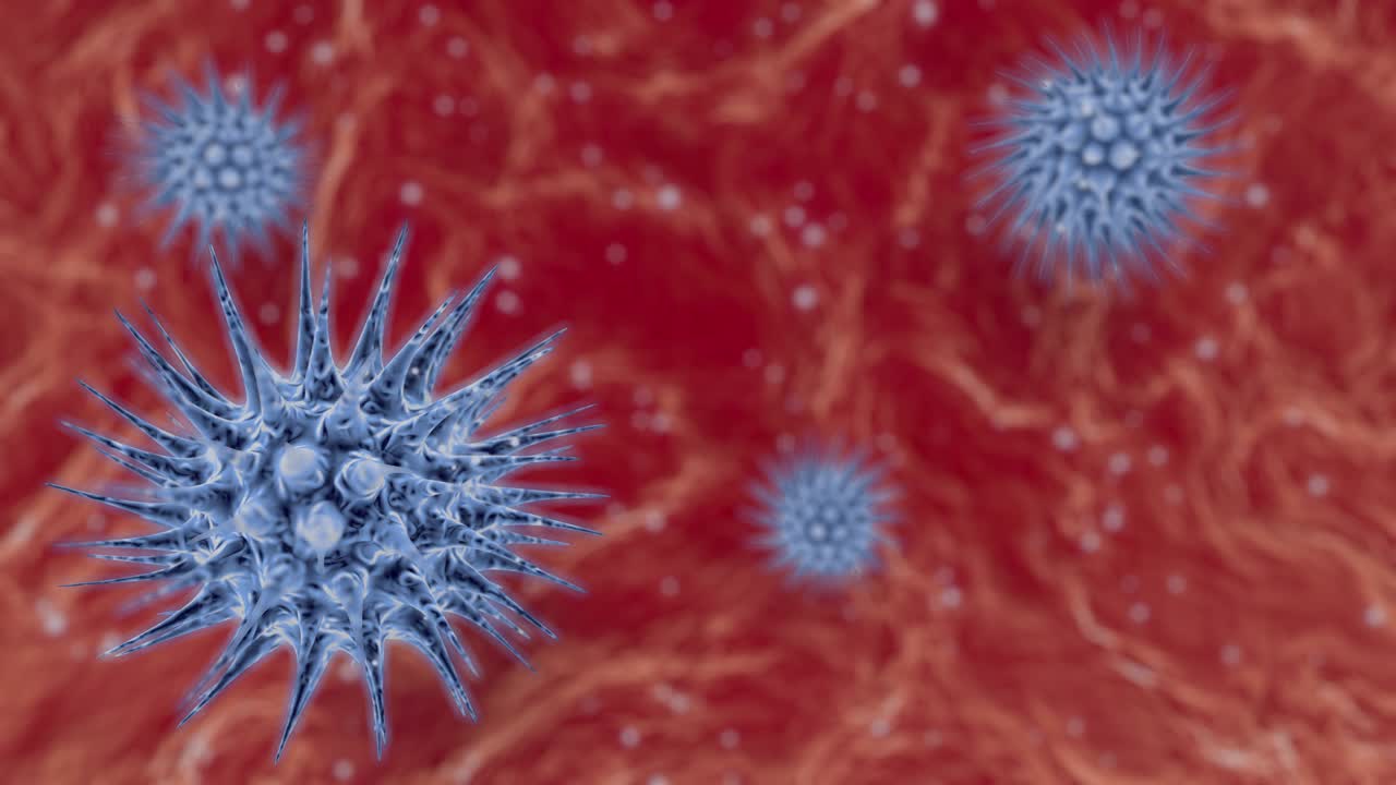 animación 3d realista del coronavirus 2019-ncov wuhan. sars-cov-2 conocido como 2019-ncov, covid-19. bucle sin costuras.