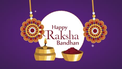 feliz raksha bandhan letras con pulsera vela y polvo