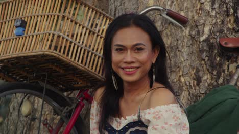 woman with a bicycle