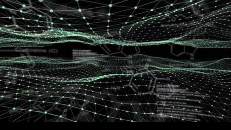 animación del procesamiento de datos y redes de conexiones