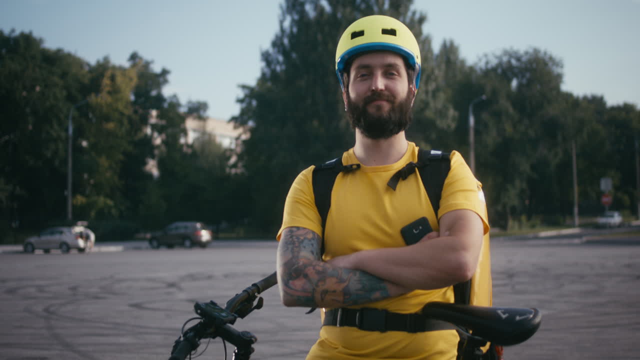 Delivery Person on Bike