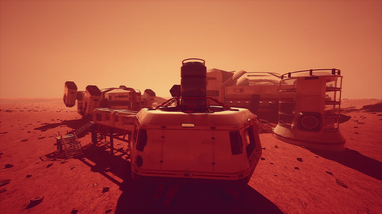 Futuristic Mars Colony Base