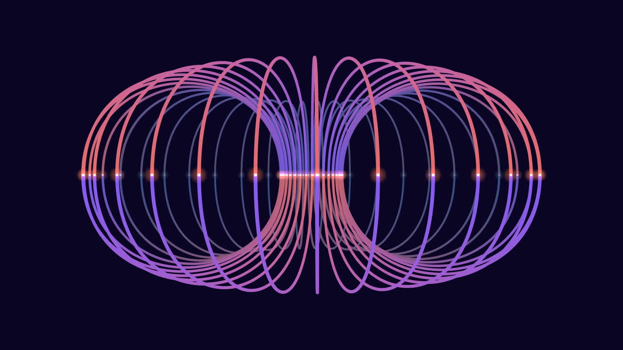 Stunning visualization of earths magnetic field lines a colorful circular pattern converging at the center