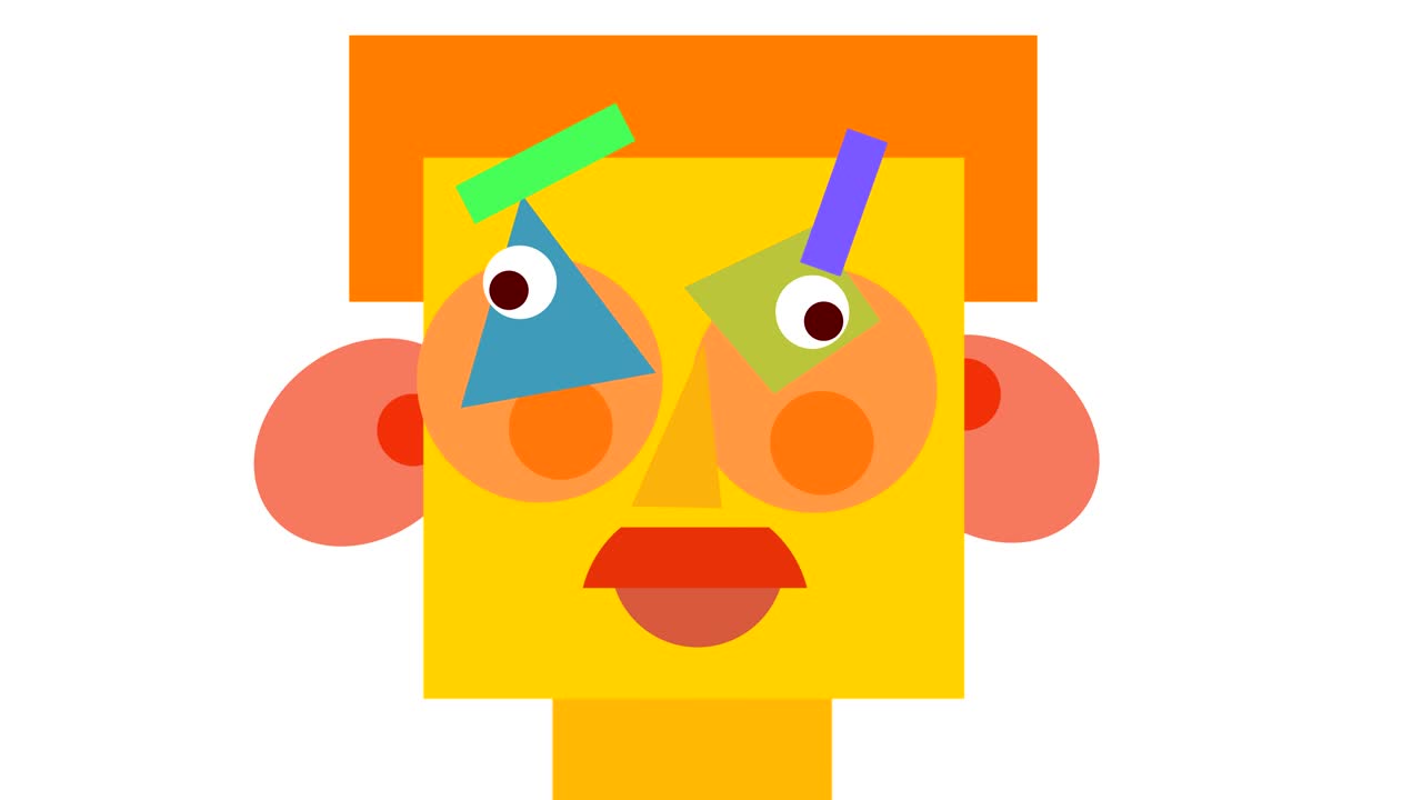 animación abstracta en bucle de una cabeza cuadrada