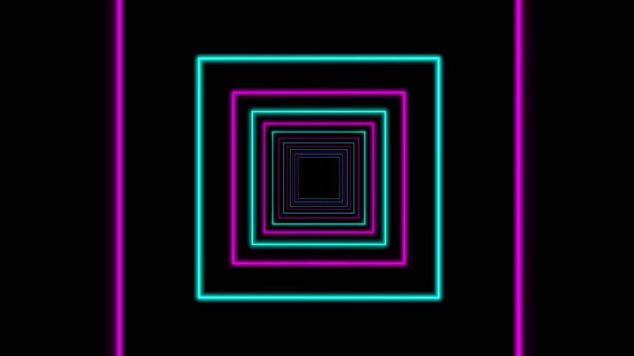 모양으로 빛의 광선을 사용하는 추상적인 반이는 네온 터널 - 4k