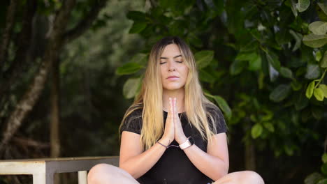 meditation, woman prays and practice mindfulness