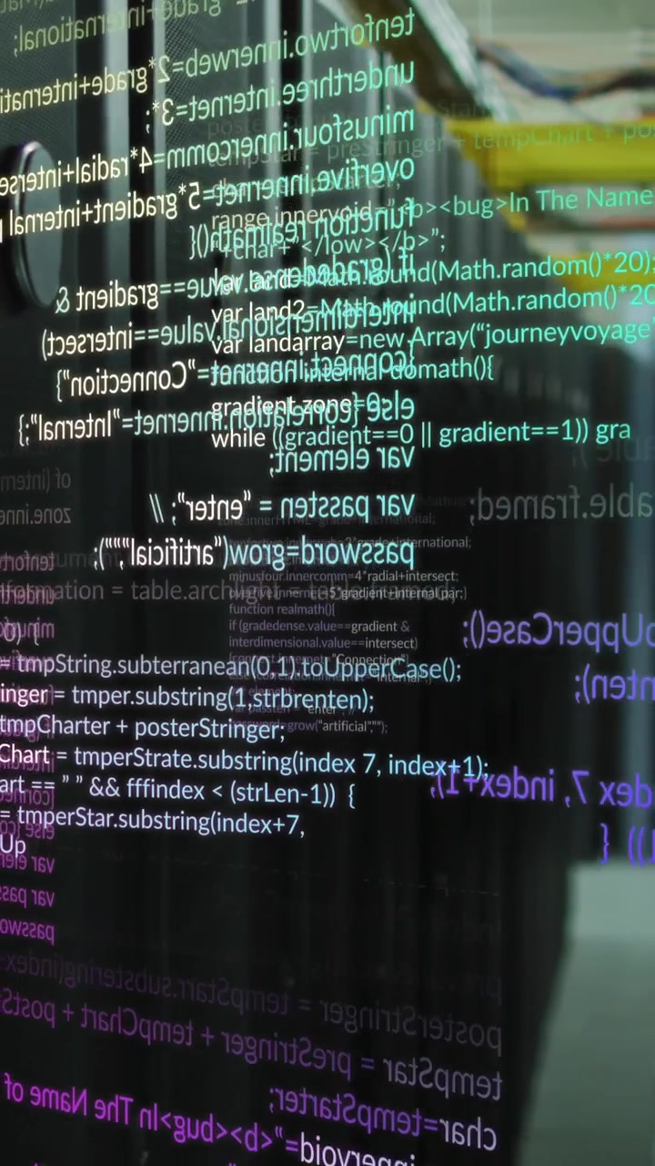 Animación del procesamiento de datos sobre servidores informáticos