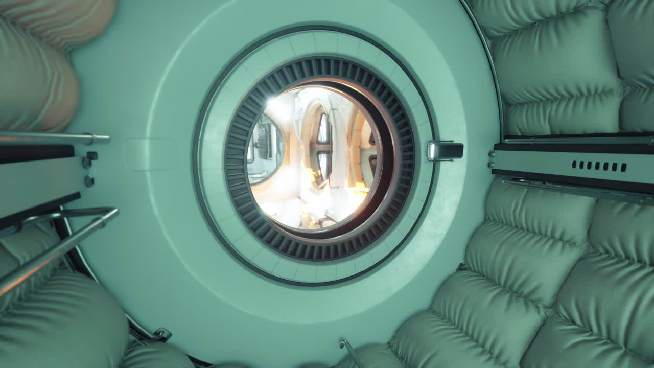 Inside a spaceship airlock