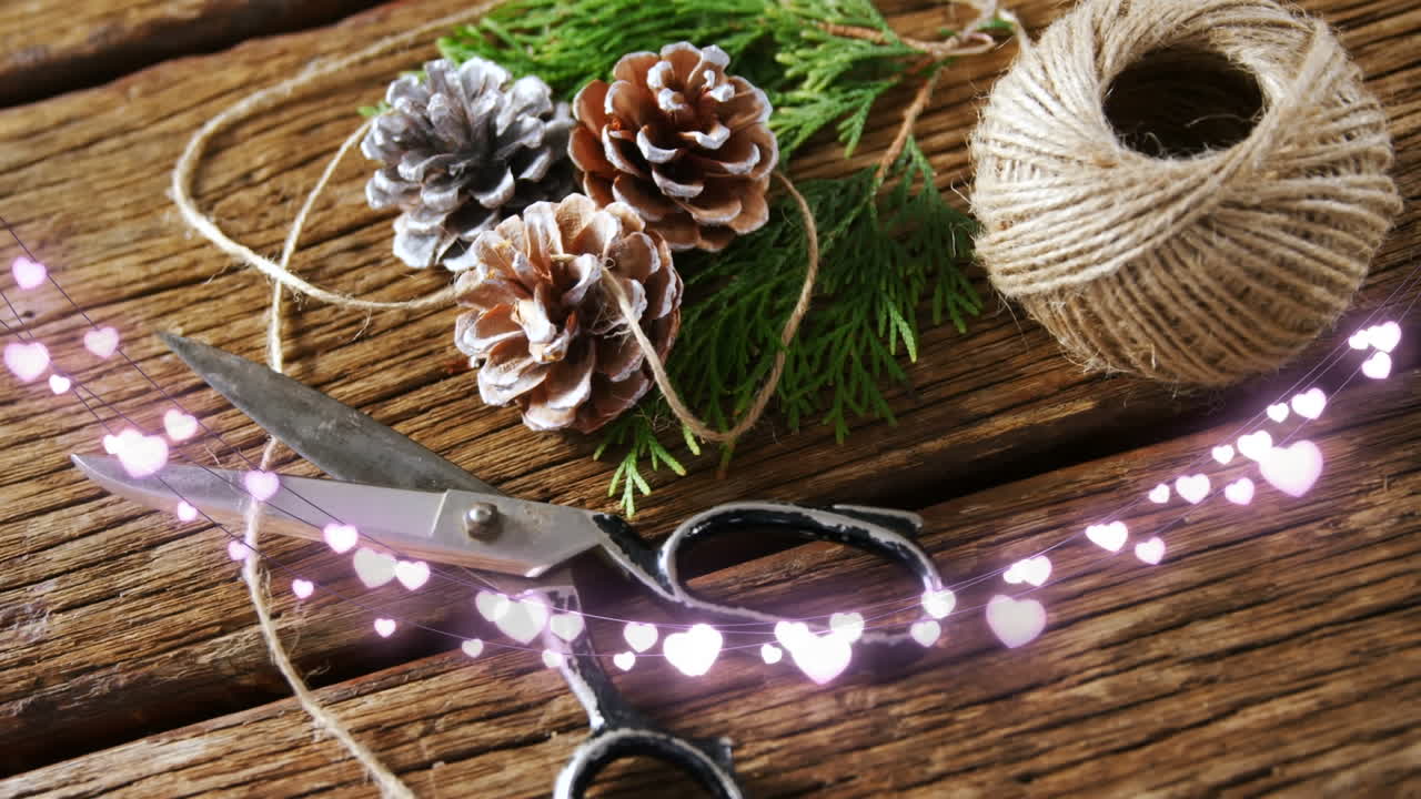 크리스마스 장식품 위에 요정 불빛의 애니메이션