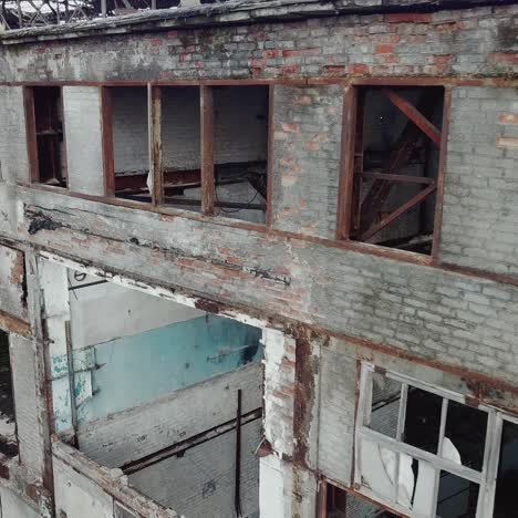 abandoned factory. old industrial building for demolition. aerial view