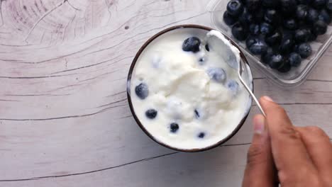 yogurt with blueberries