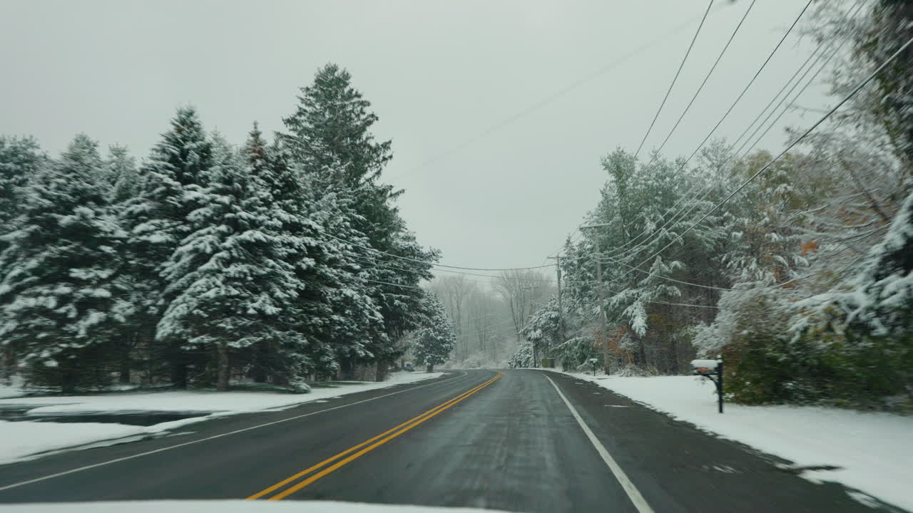 Snowy Road in Winter
