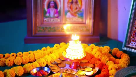 indian festival celebration with diyas and decorations