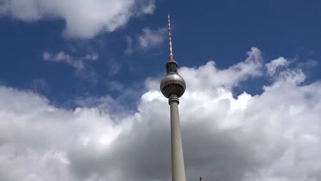 the fernsehturm is a television tower in central berlin time lapse