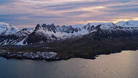 Icelandic Mountain Range at Sunset