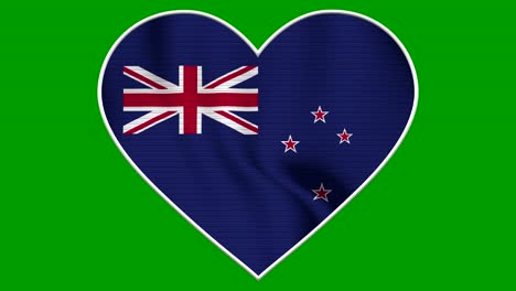 new zealand heart love flag loop - realistic 4k flag waving in the wind