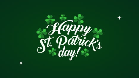 st patricks day animated card with lettering and clovers