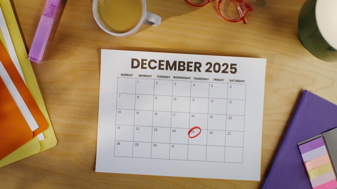 Marking a Date on a December 2025 Calendar