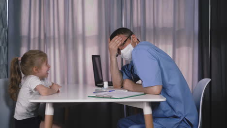 little girl, during doctor's advice