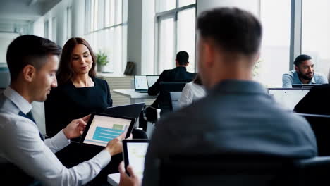 reunión de equipo de negocios en una oficina moderna