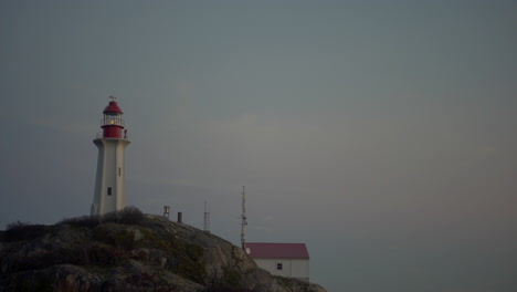 a full shot sunset view of the point atkinson light house