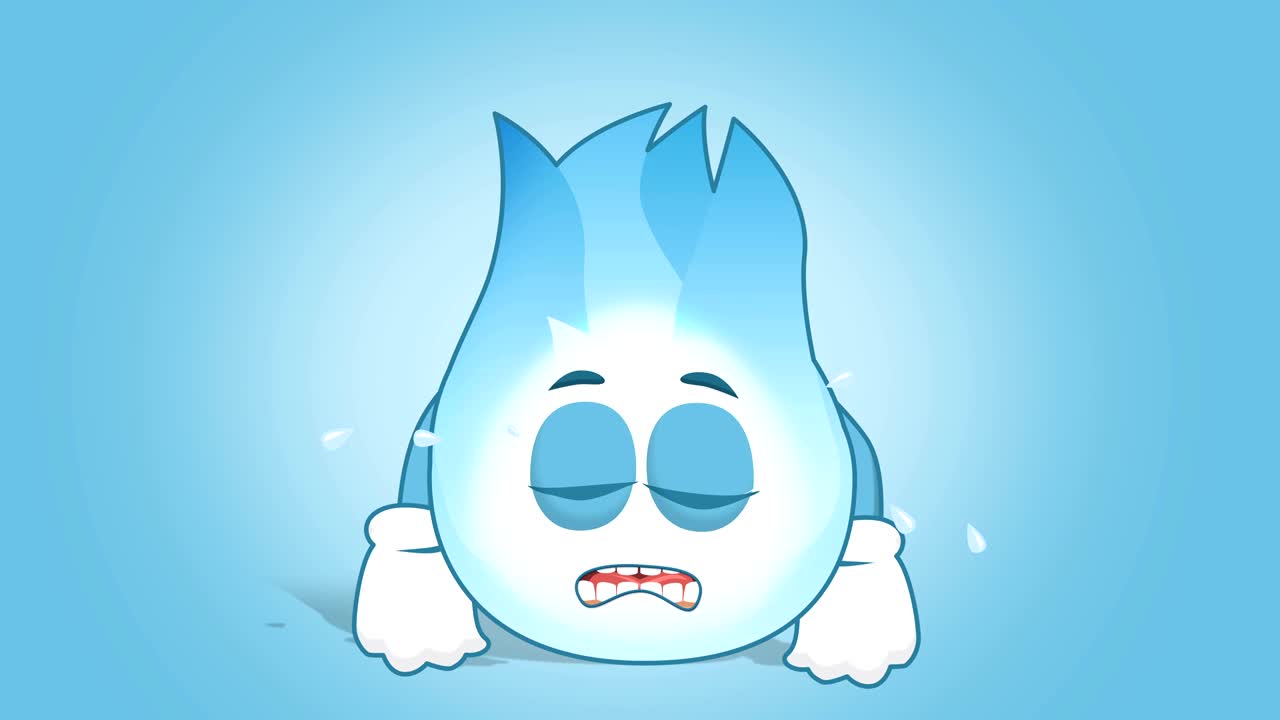 만화 가스 불꽃 울음 얼굴 애니메이션 알파 매트