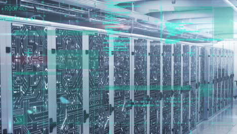 animazione dell'elaborazione dei dati su server informatici