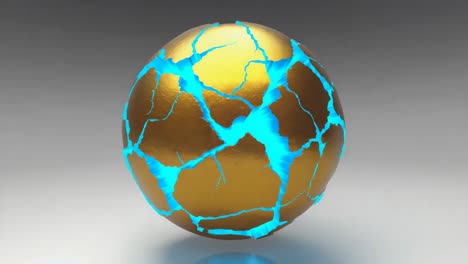 golden egg with blue cracks