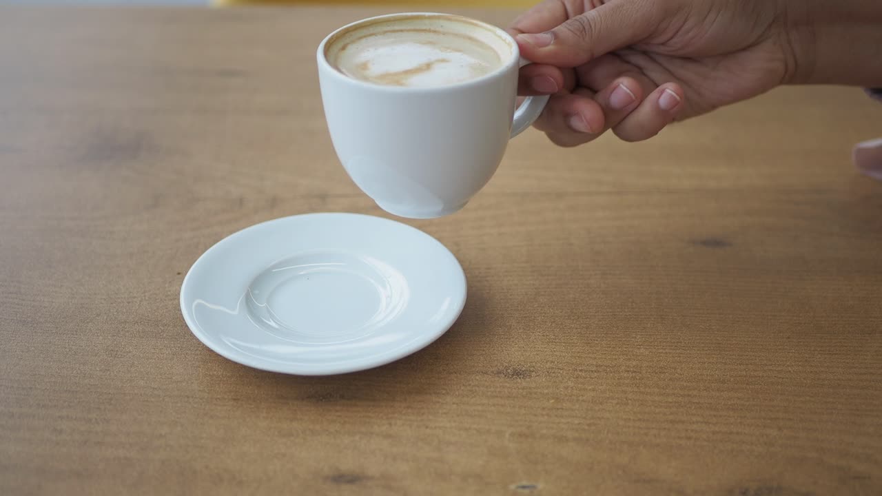 커피 한 잔 을 들고 있는 여자