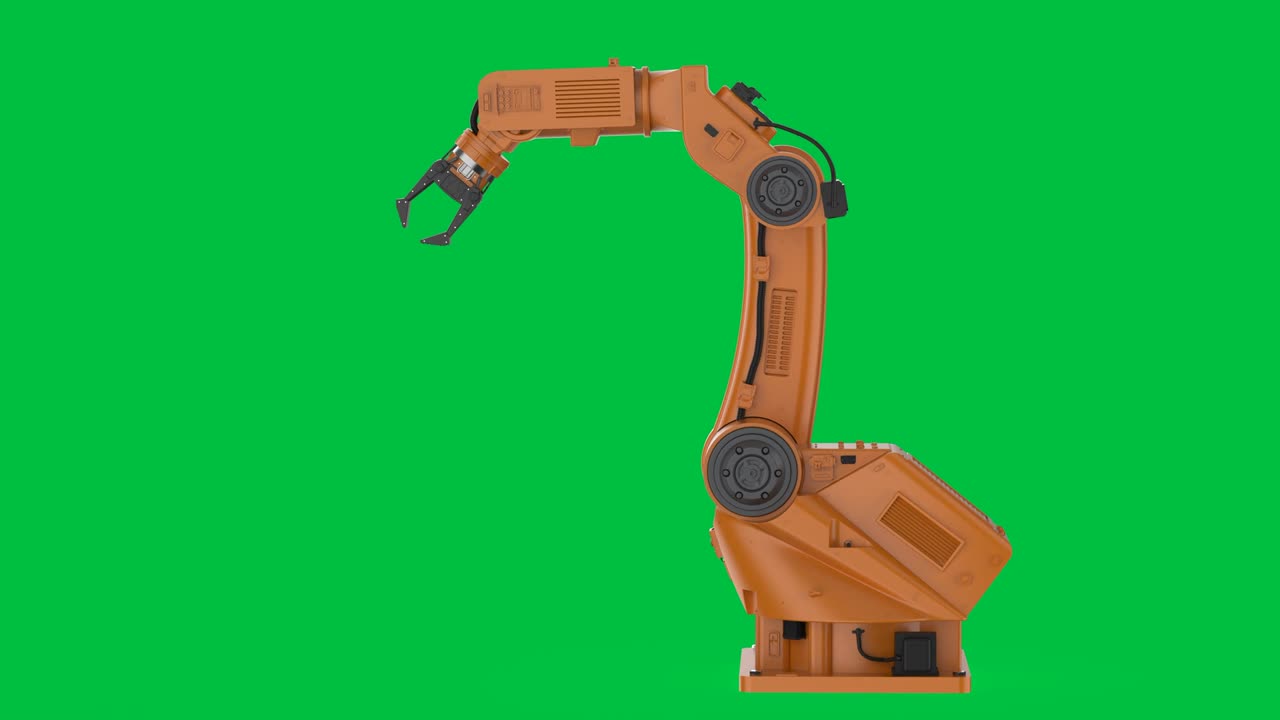 brazo robótico en pantalla verde