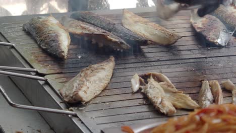 grilled fish on a charcoal grill