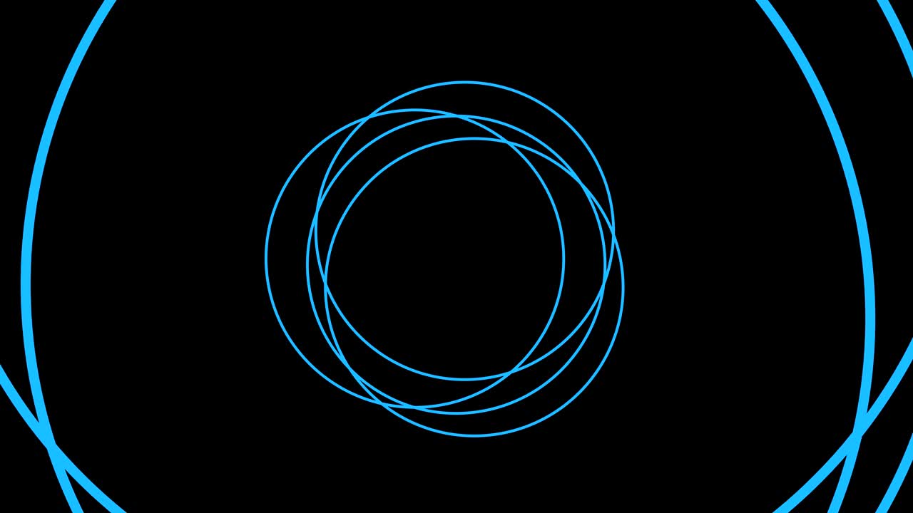 diseño gráfico que gira en el centro y aumenta el tamaño, para cubrir todo el fondo y desaparecer.