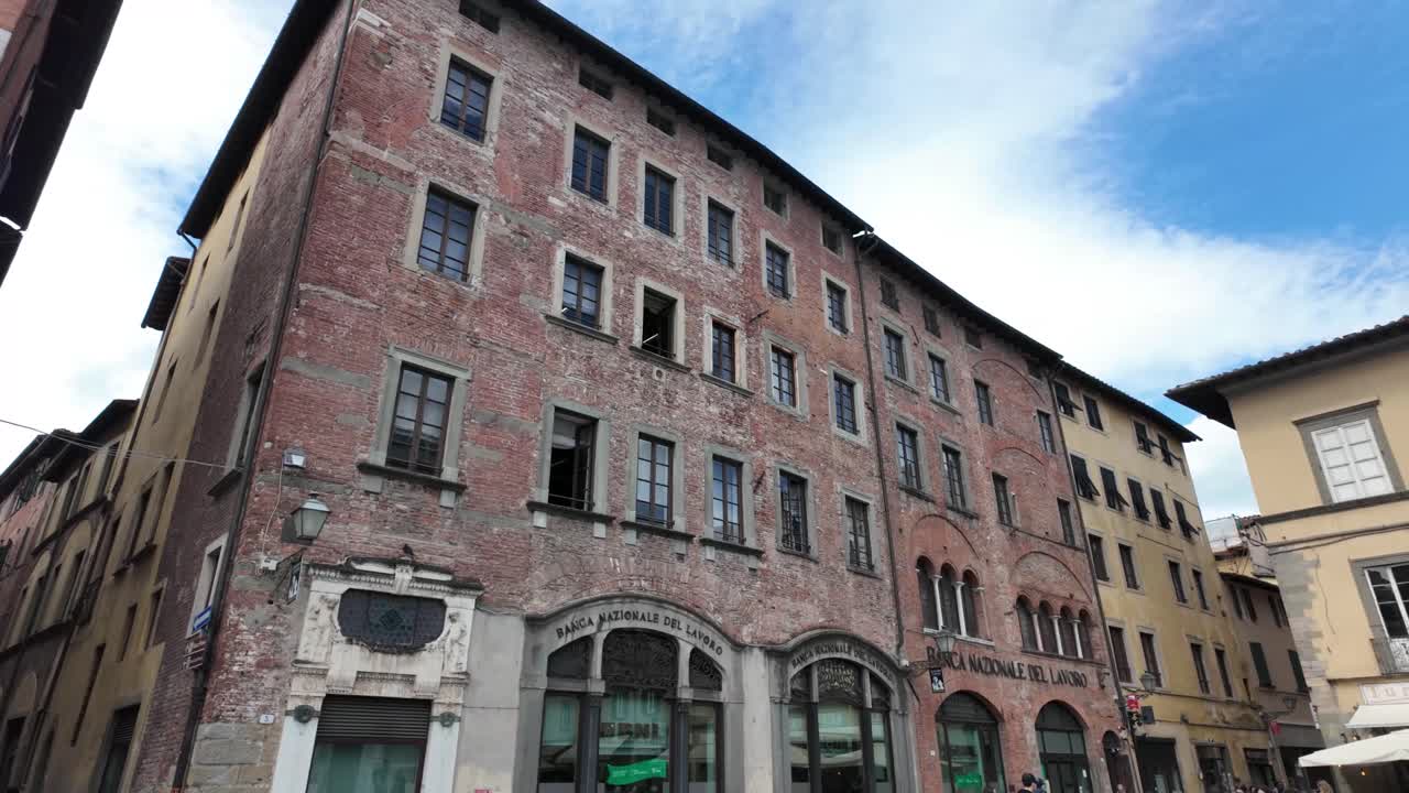 Italian city Lucca Italy building facade exterior, classic style Europe